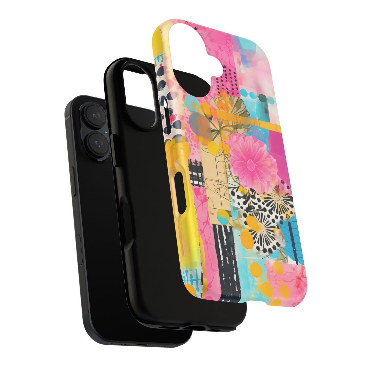 Pink Floral Abstract Phone Case | Tough Cases | iPhone 17