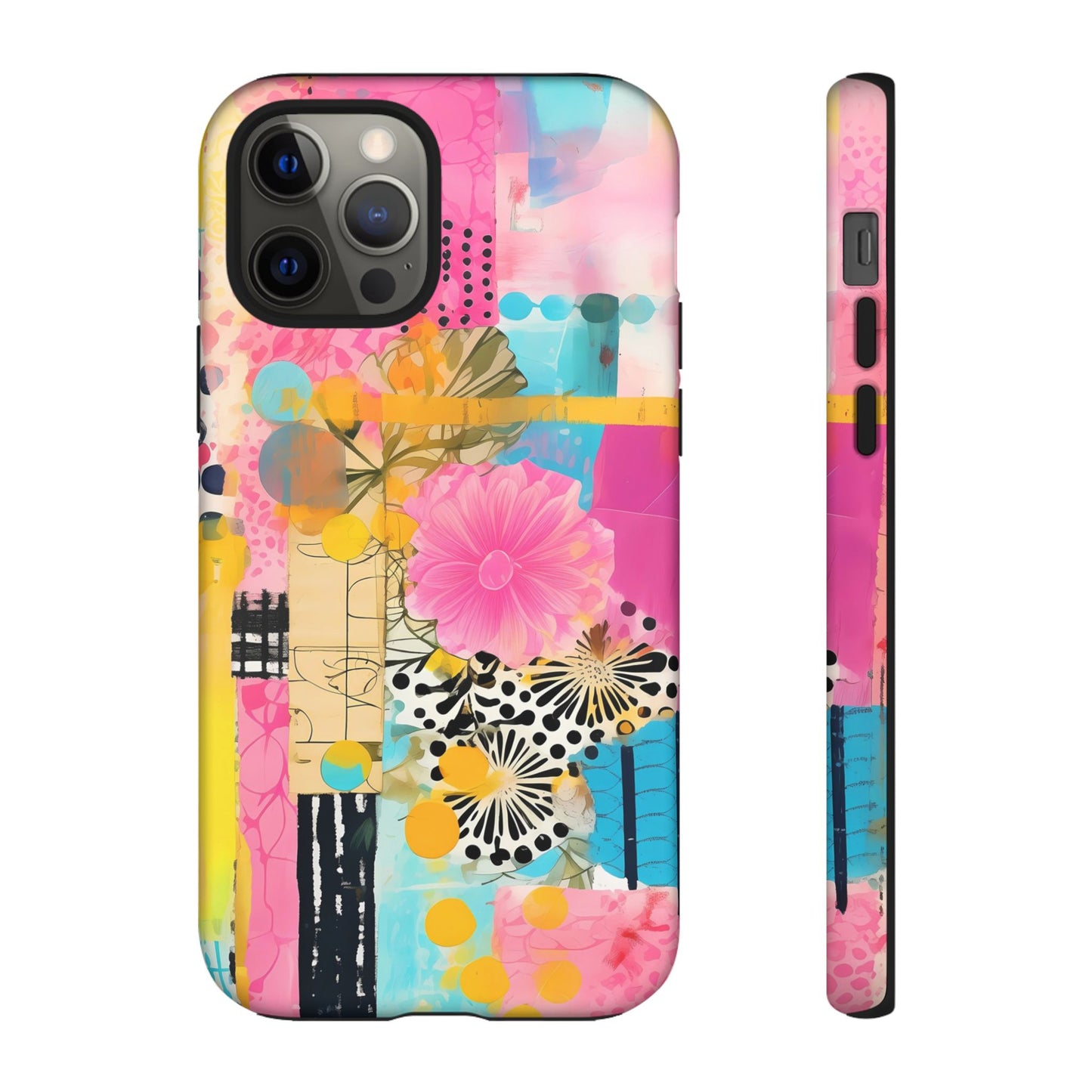 Pink Floral Abstract Phone Case | Tough Cases | iPhone 17