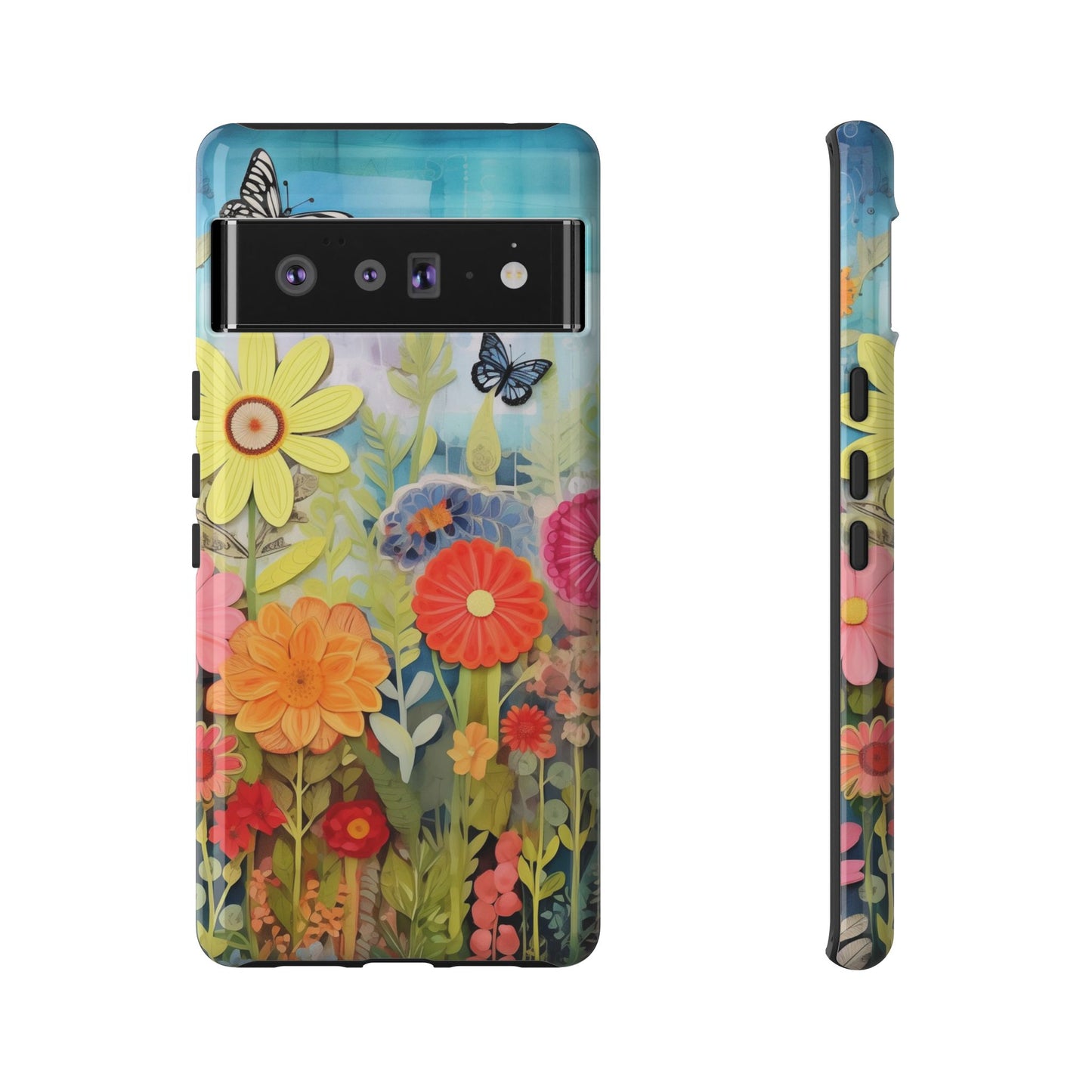 Whimsical Floral Garden phone case | Tough Case | 3d Floral Pattern | iPhone 17