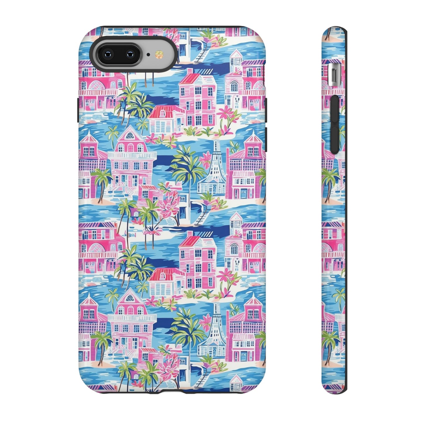 Pink Coastal Houses phone case | Tough Case | iPhone 17