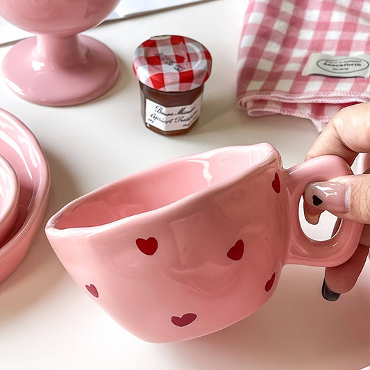 Pink and Red Hearts Coffee Mug, Valentine's Day Gift