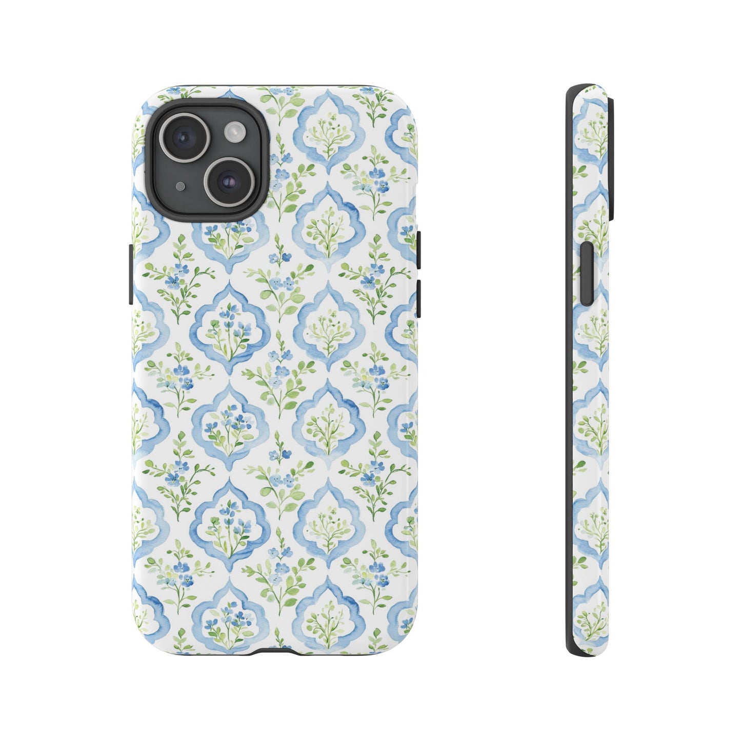 Blue Floral Damask phone case | Tough Case | iPhone 17