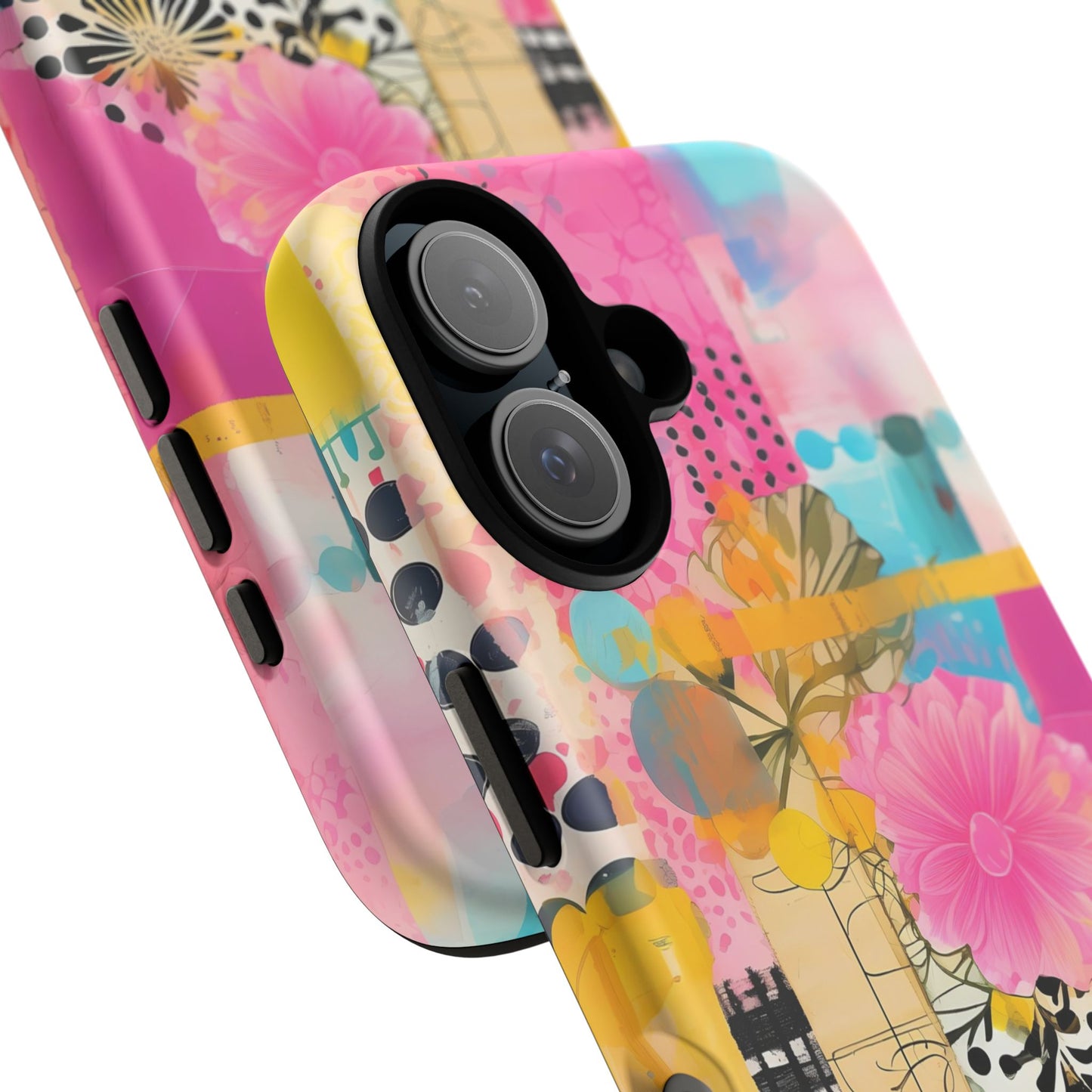Pink Floral Abstract Phone Case | Tough Cases | iPhone 17