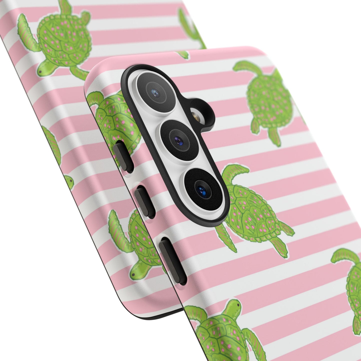 Green Sea Turtles Phone Case | Pink Stripes Tough Case | iPhone 17