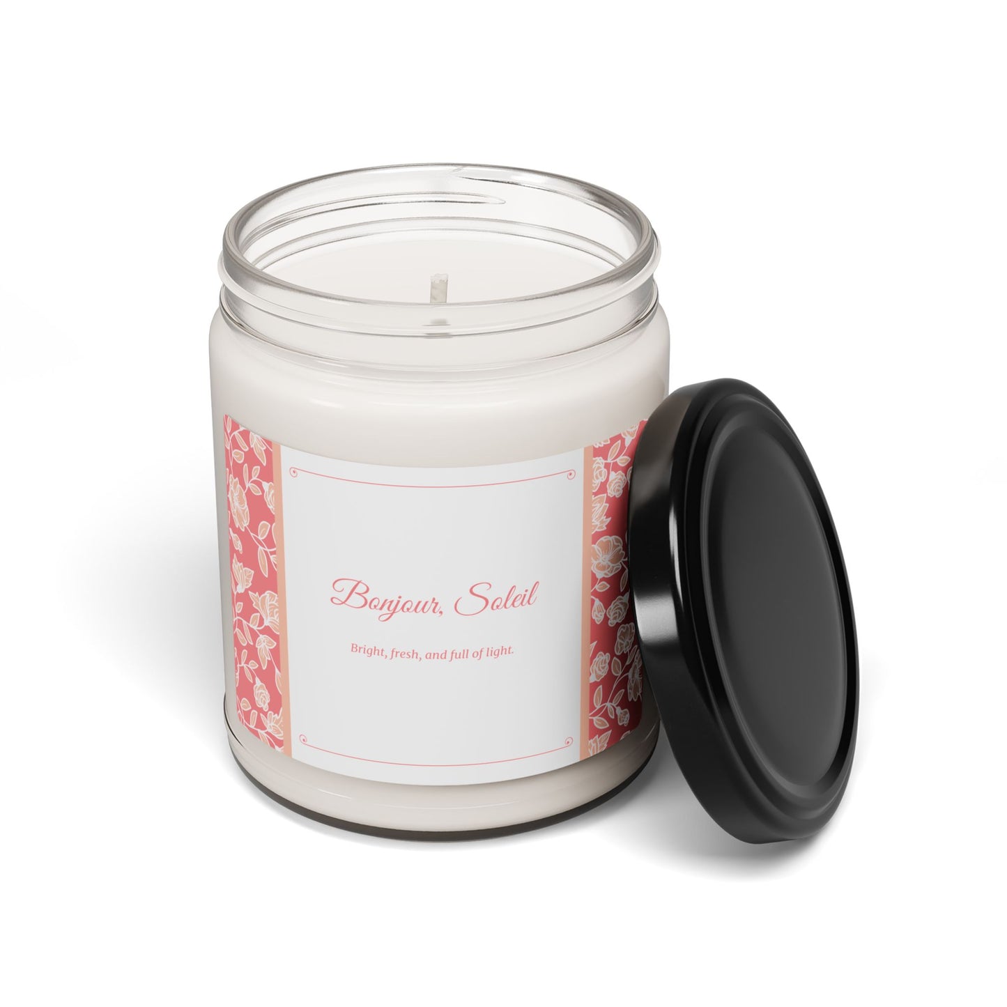 Custom Soy Wax Candle with Reusable Glass Jar | Vegan, Clean-Burning | Personalized Label Available
