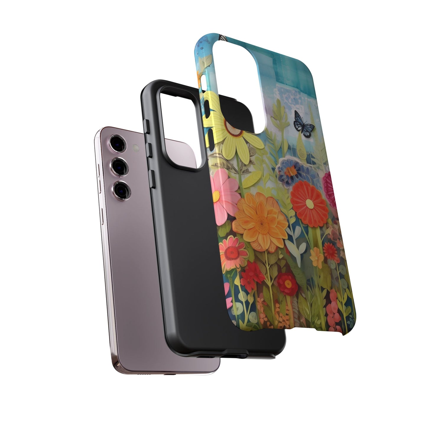 Whimsical Floral Garden phone case | Tough Case | 3d Floral Pattern | iPhone 17