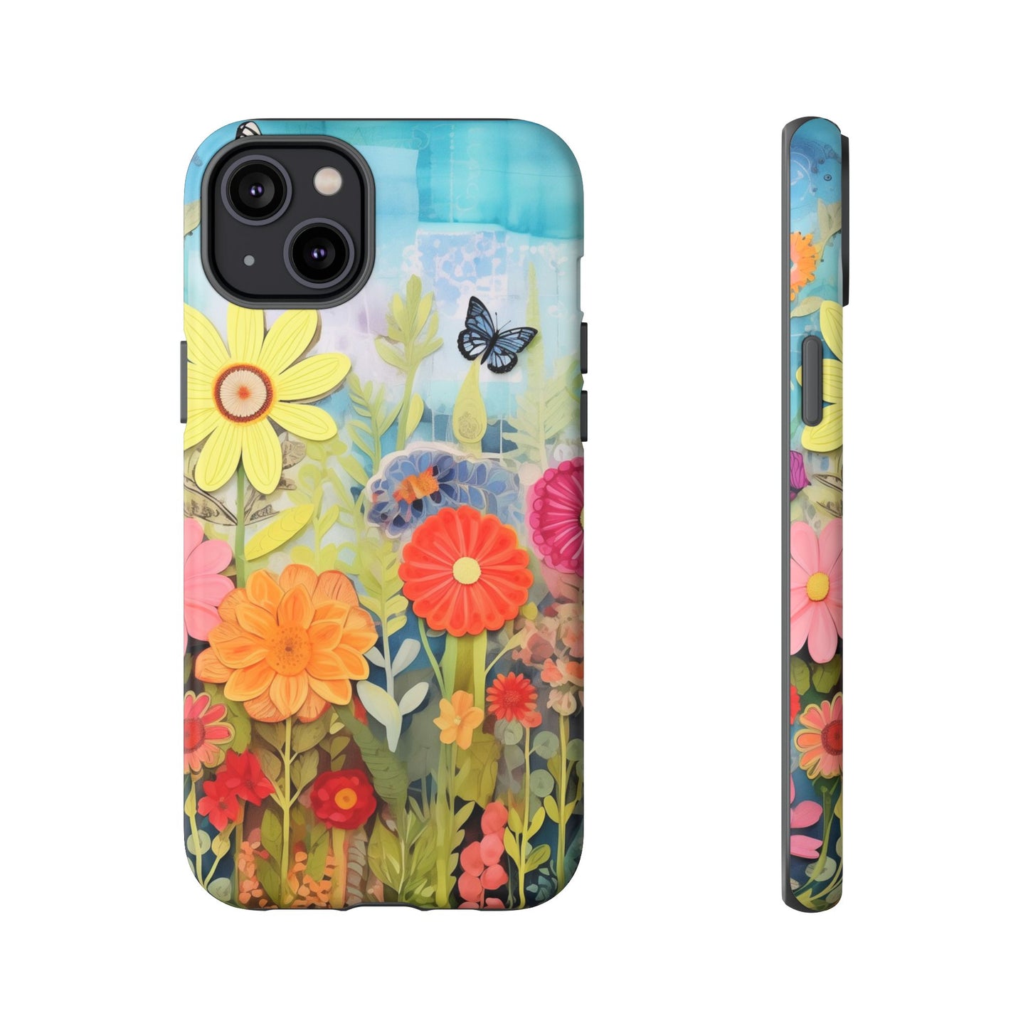 Whimsical Floral Garden phone case | Tough Case | 3d Floral Pattern | iPhone 17