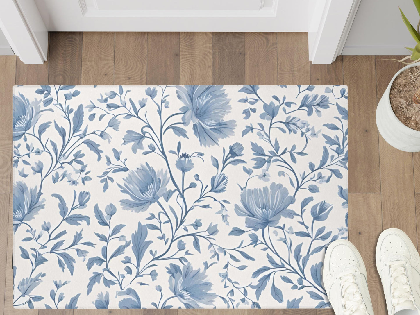 Custom Rug, Blue Floral