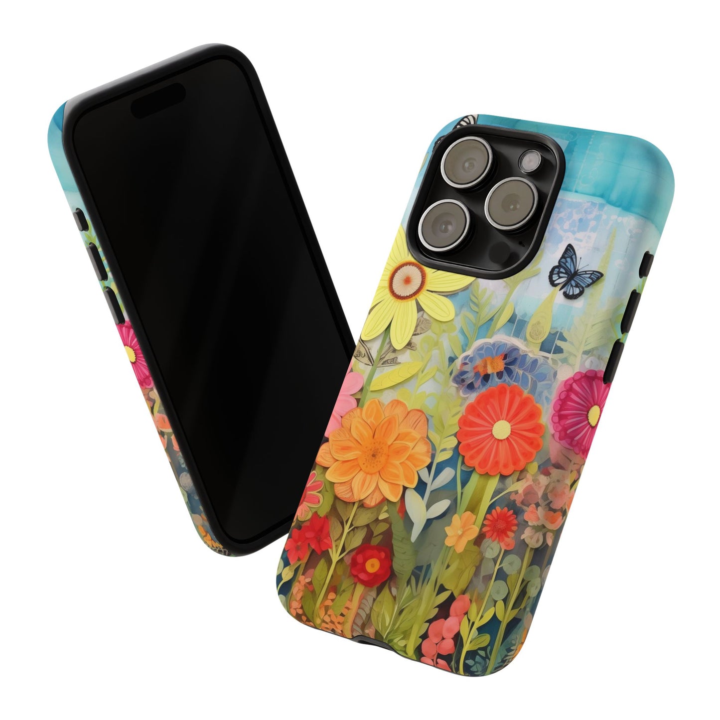 Whimsical Floral Garden phone case | Tough Case | 3d Floral Pattern | iPhone 17