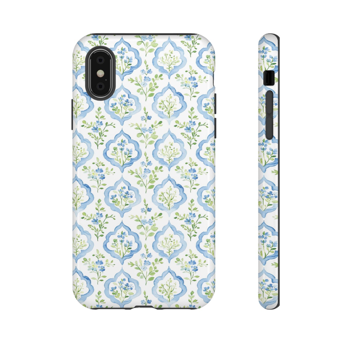 Blue Floral Damask phone case | Tough Case | iPhone 17