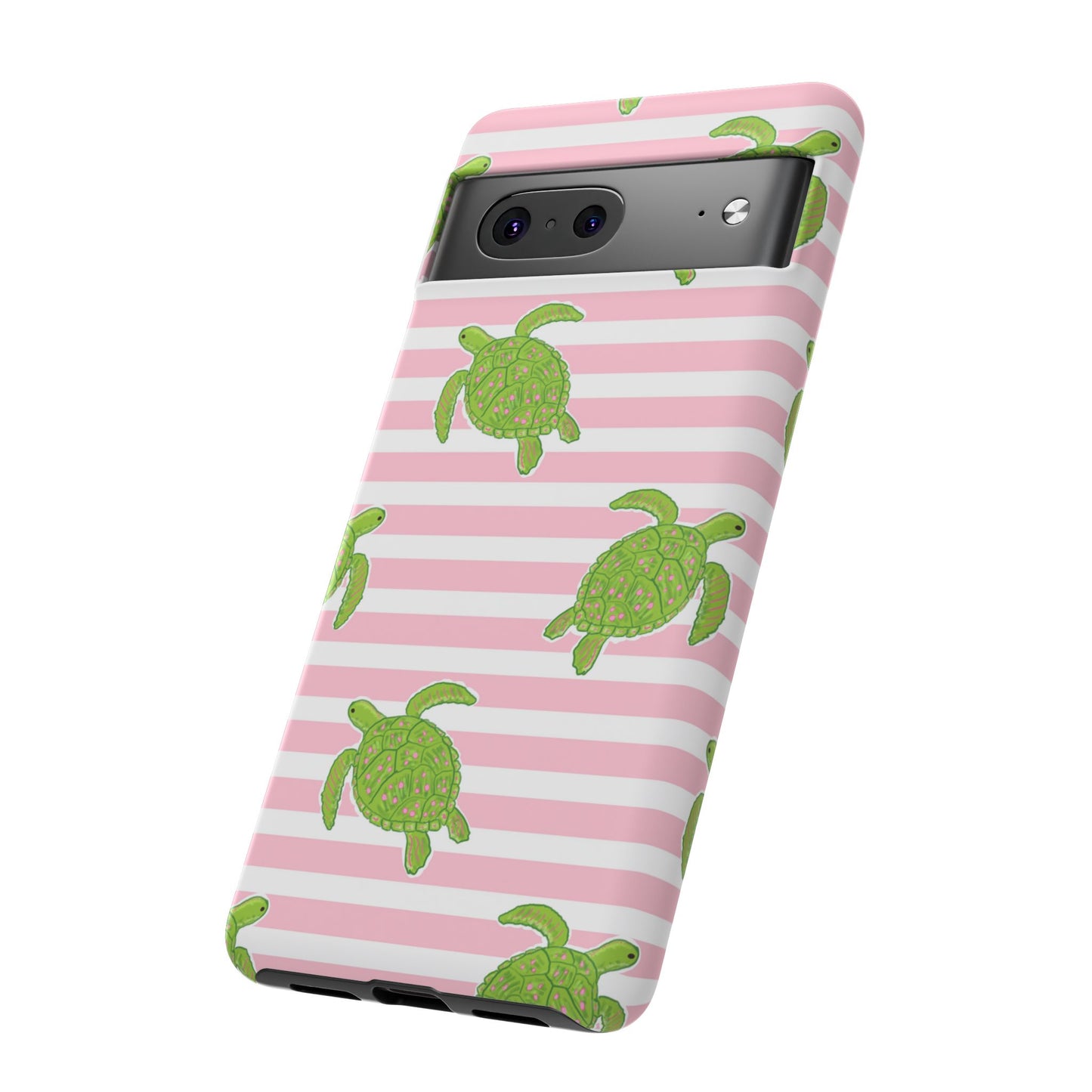 Green Sea Turtles Phone Case | Pink Stripes Tough Case | iPhone 17