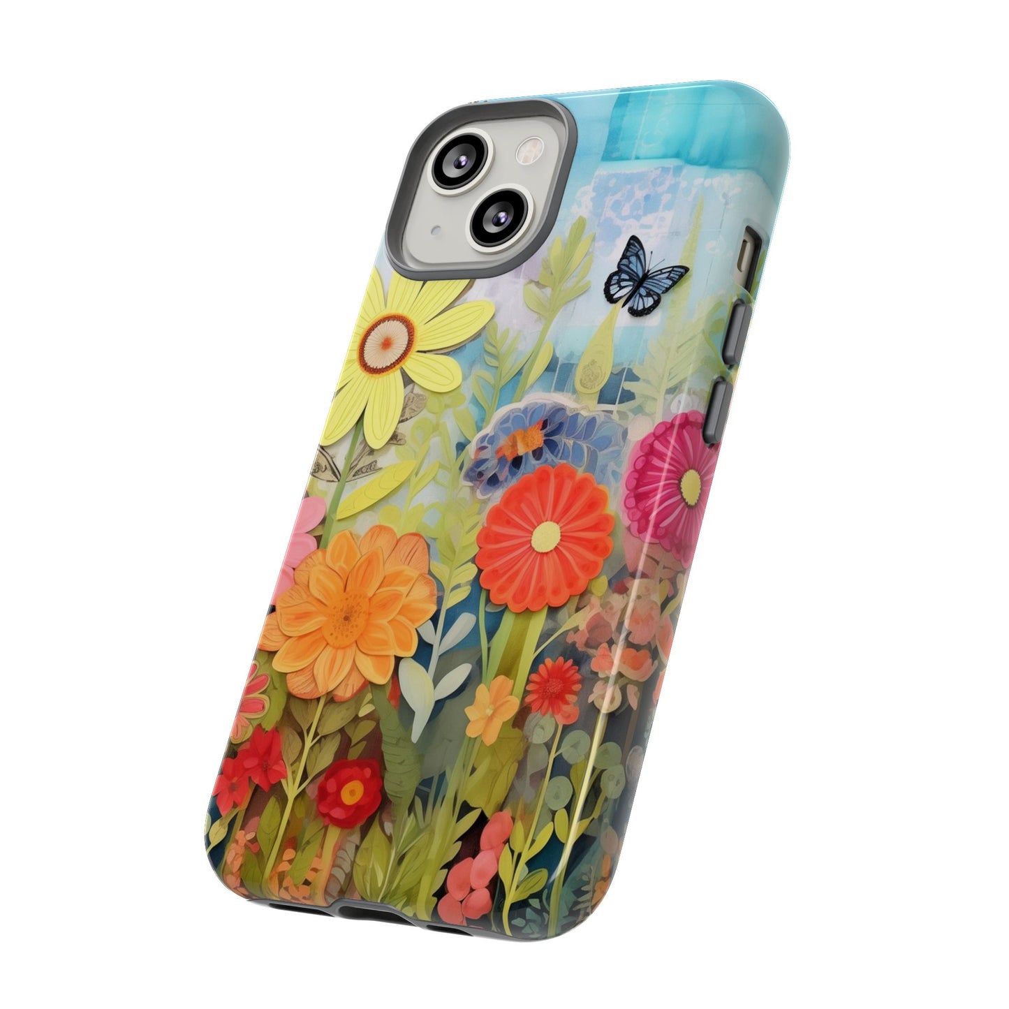 Whimsical Floral Garden phone case | Tough Case | 3d Floral Pattern | iPhone 17