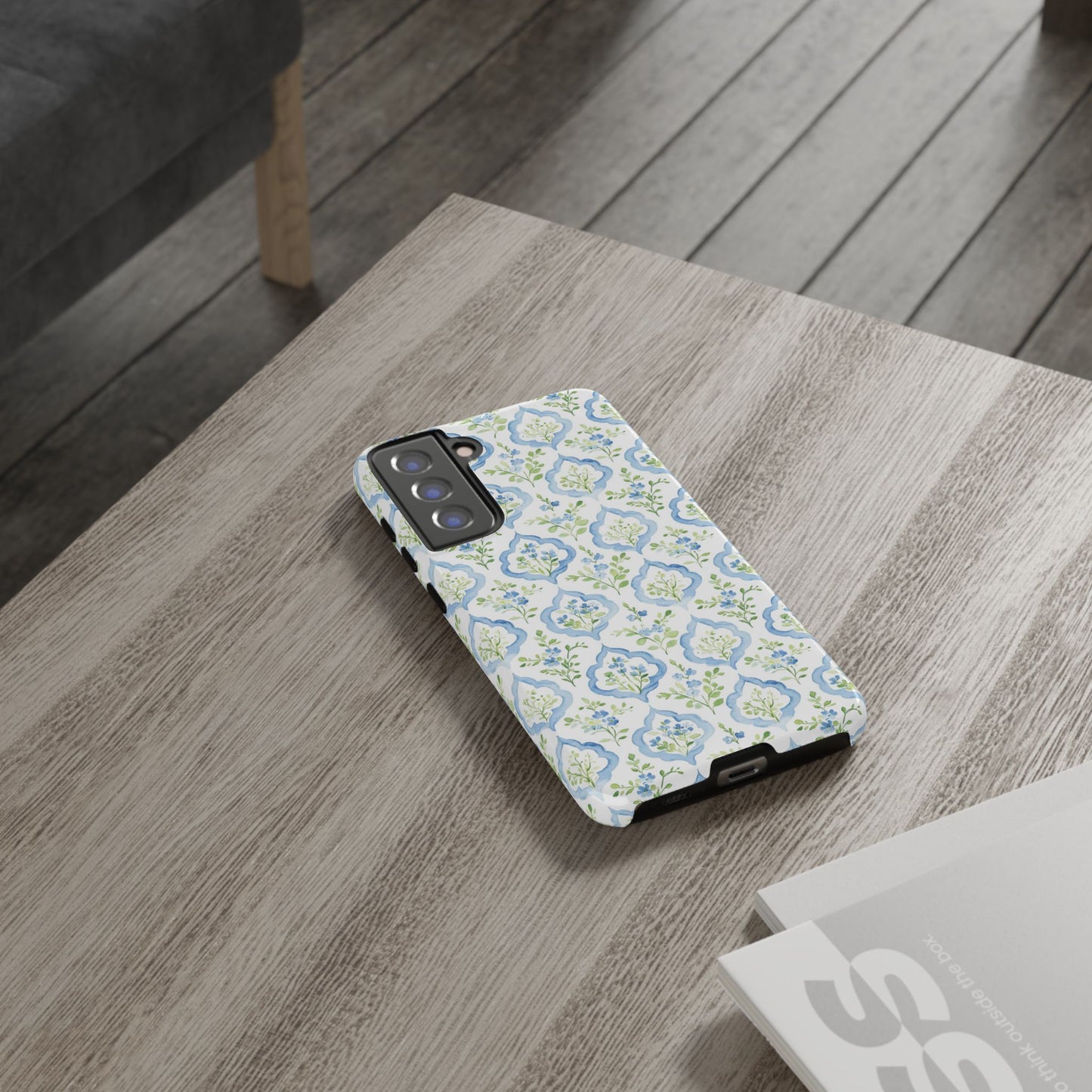 Blue Floral Damask phone case | Tough Case | iPhone 17