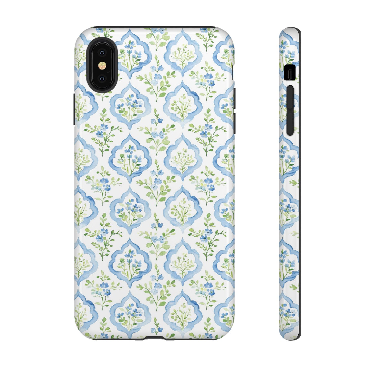 Blue Floral Damask phone case | Tough Case | iPhone 17