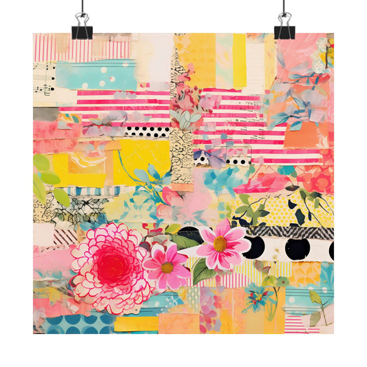 Colorful Abstract Floral Wall Art Poster | Vibrant Wildflower Botanical Print | Boho Modern Home Decor