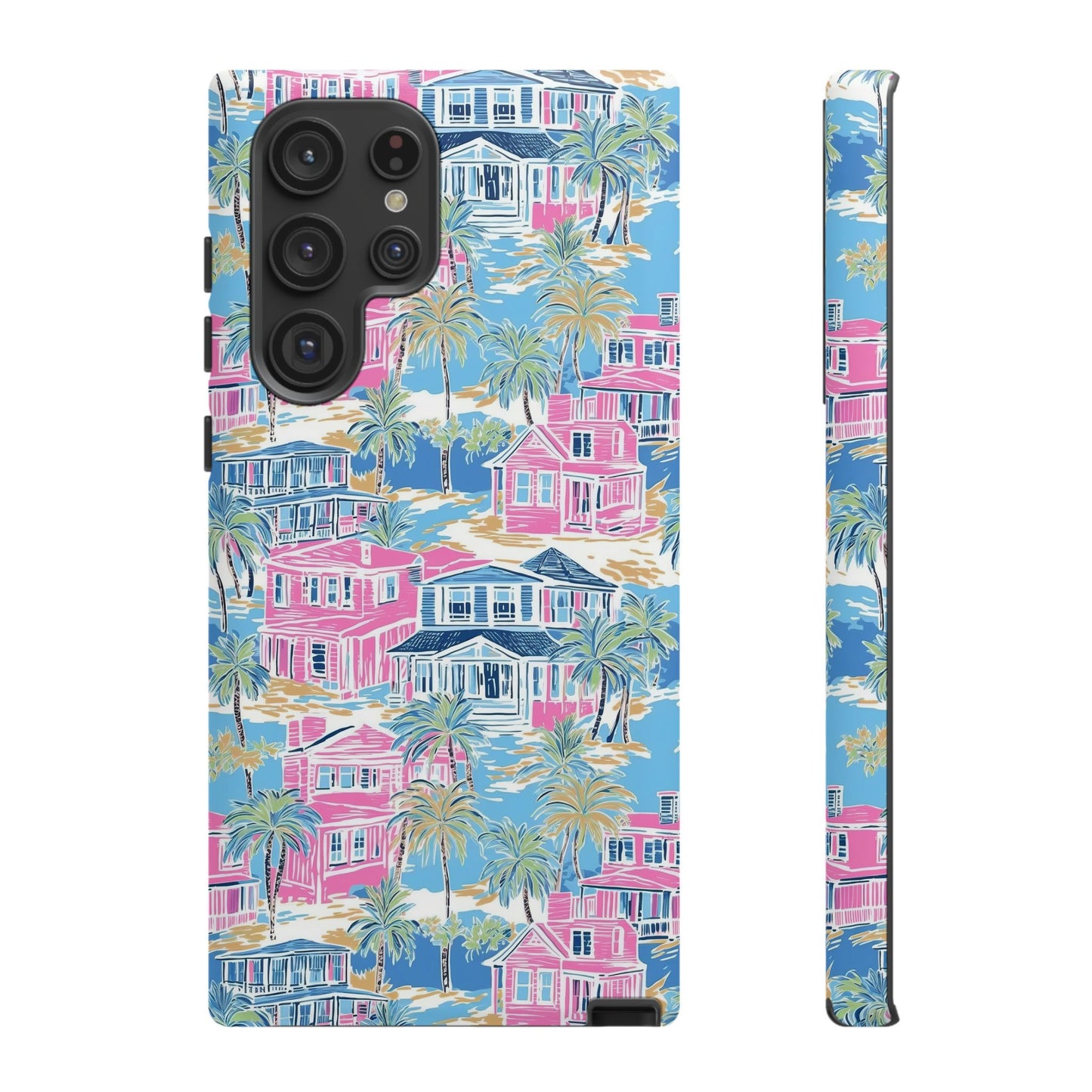 Tropical Beach Houses Tough Case | Palm Tree Coastal Phone Cover | iPhone 17