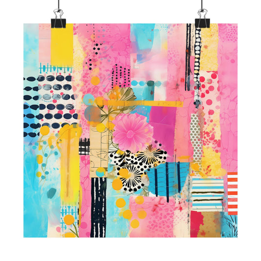 Colorful Abstract Floral Wall Art Poster | Vibrant Wildflower Botanical Print | Boho Modern Home Decor