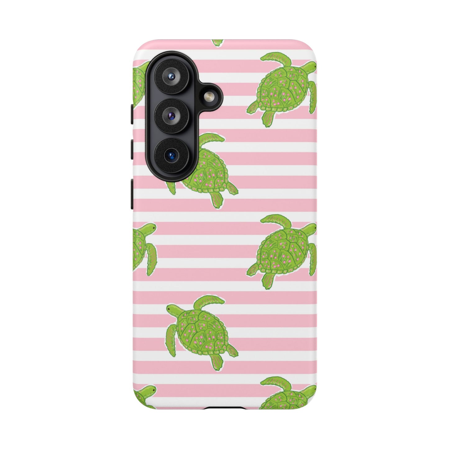 Green Sea Turtles Phone Case | Pink Stripes Tough Case | iPhone 17
