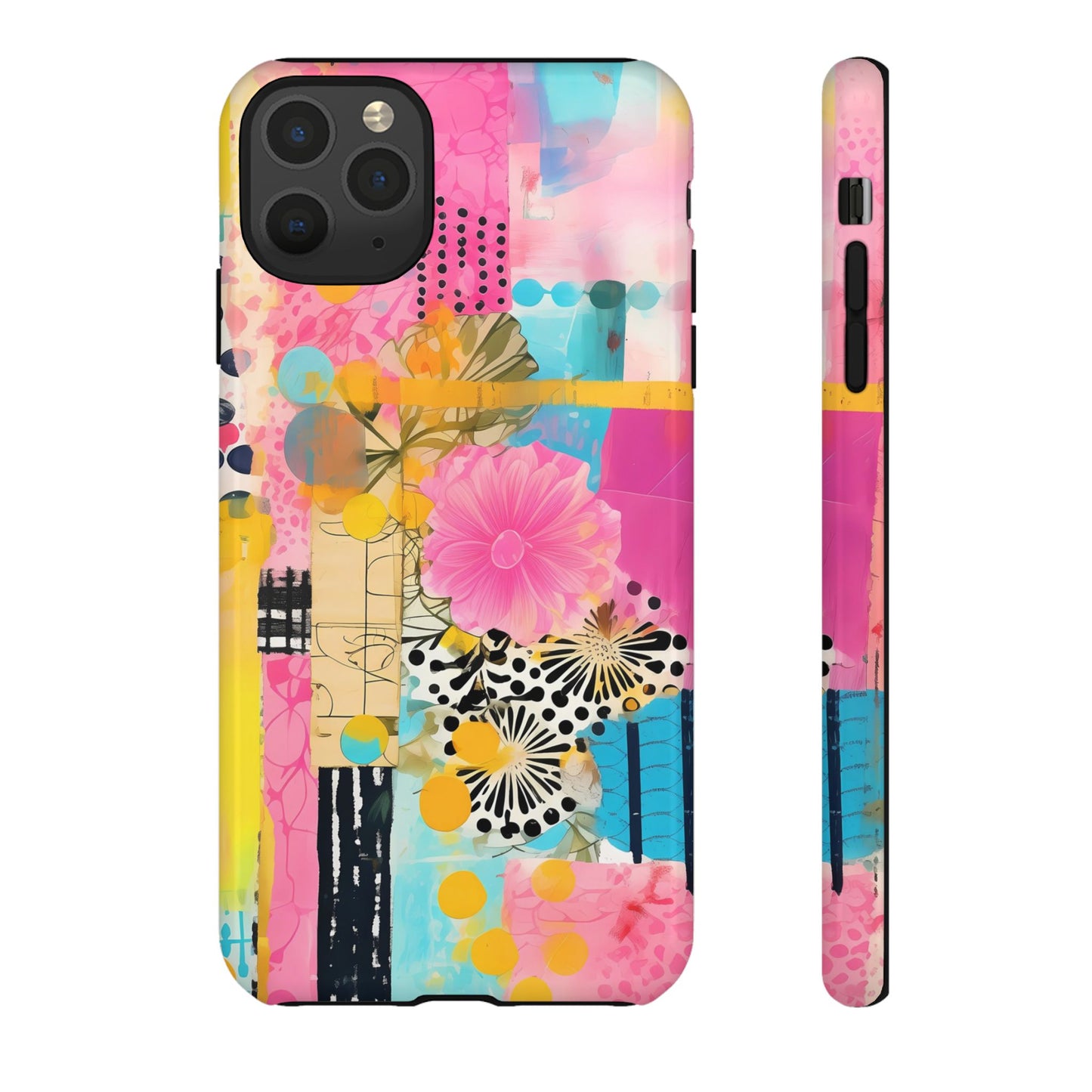 Pink Floral Abstract Phone Case | Tough Cases | iPhone 17
