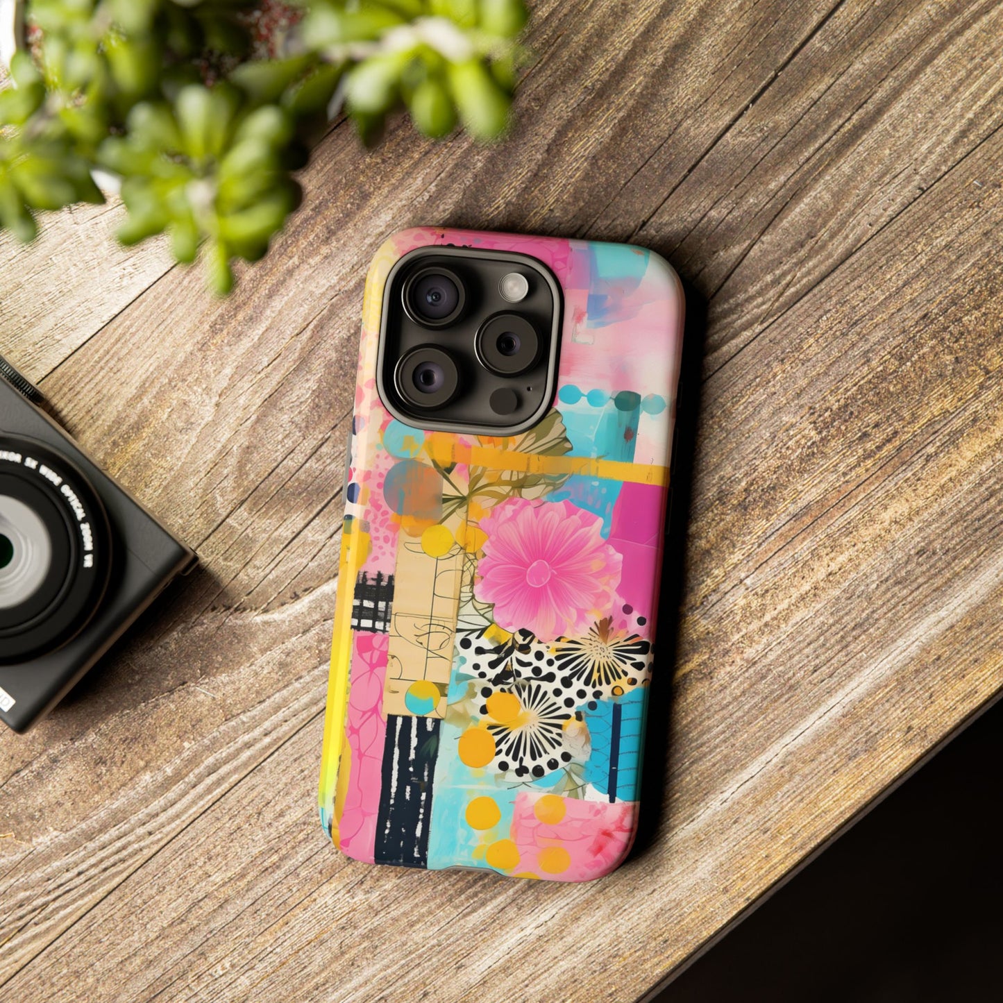 Pink Floral Abstract Phone Case | Tough Cases | iPhone 17