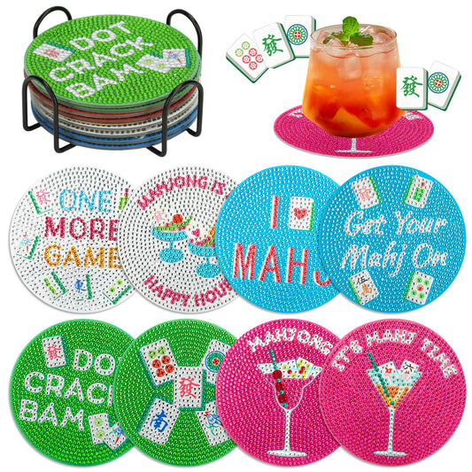 EliteEcho 8 PCS Mahjong Diamond Art Coasters Kit: Amazon
