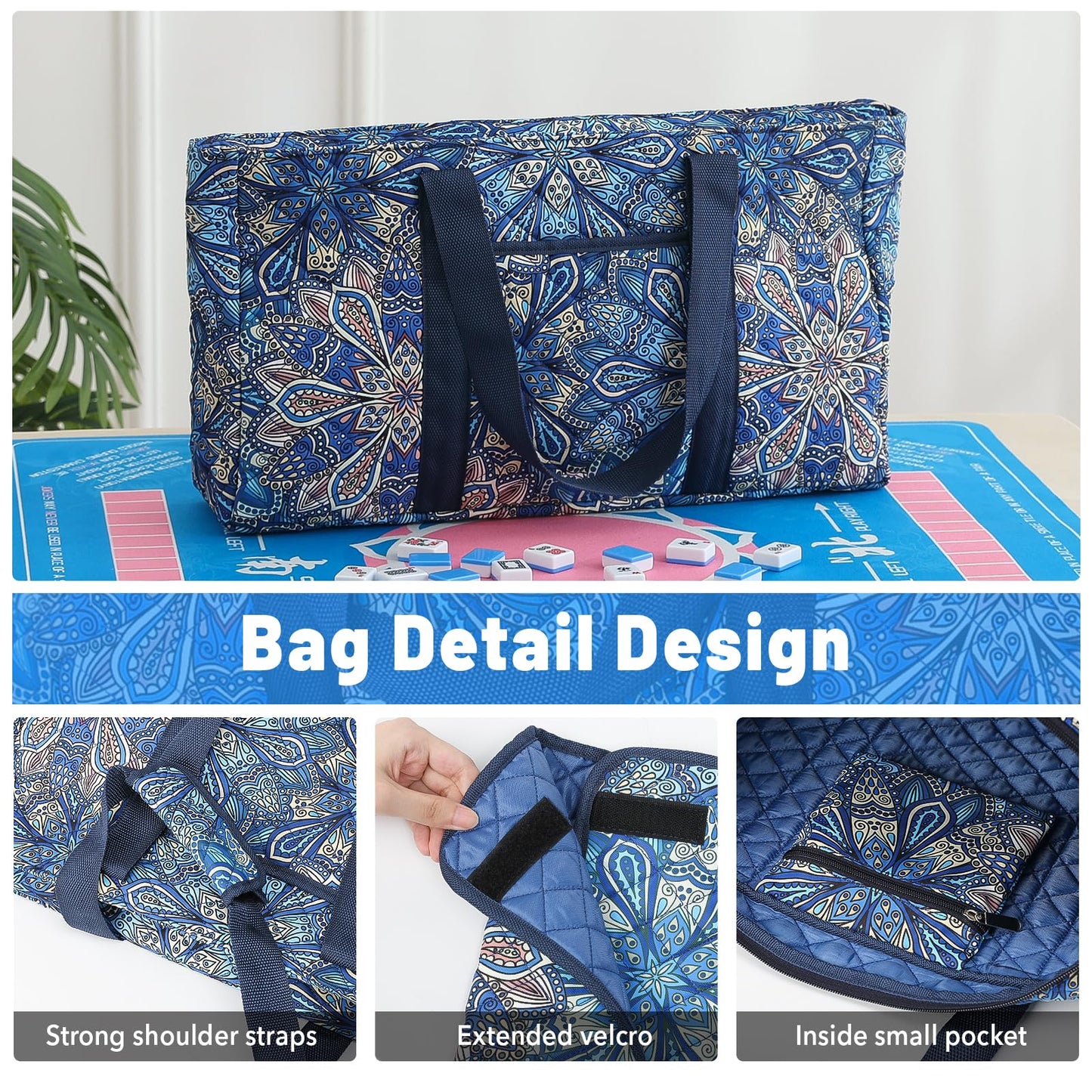 Kyerlish American Mahjong Tile Set with Blue Printed Carrying Bag: Amazon