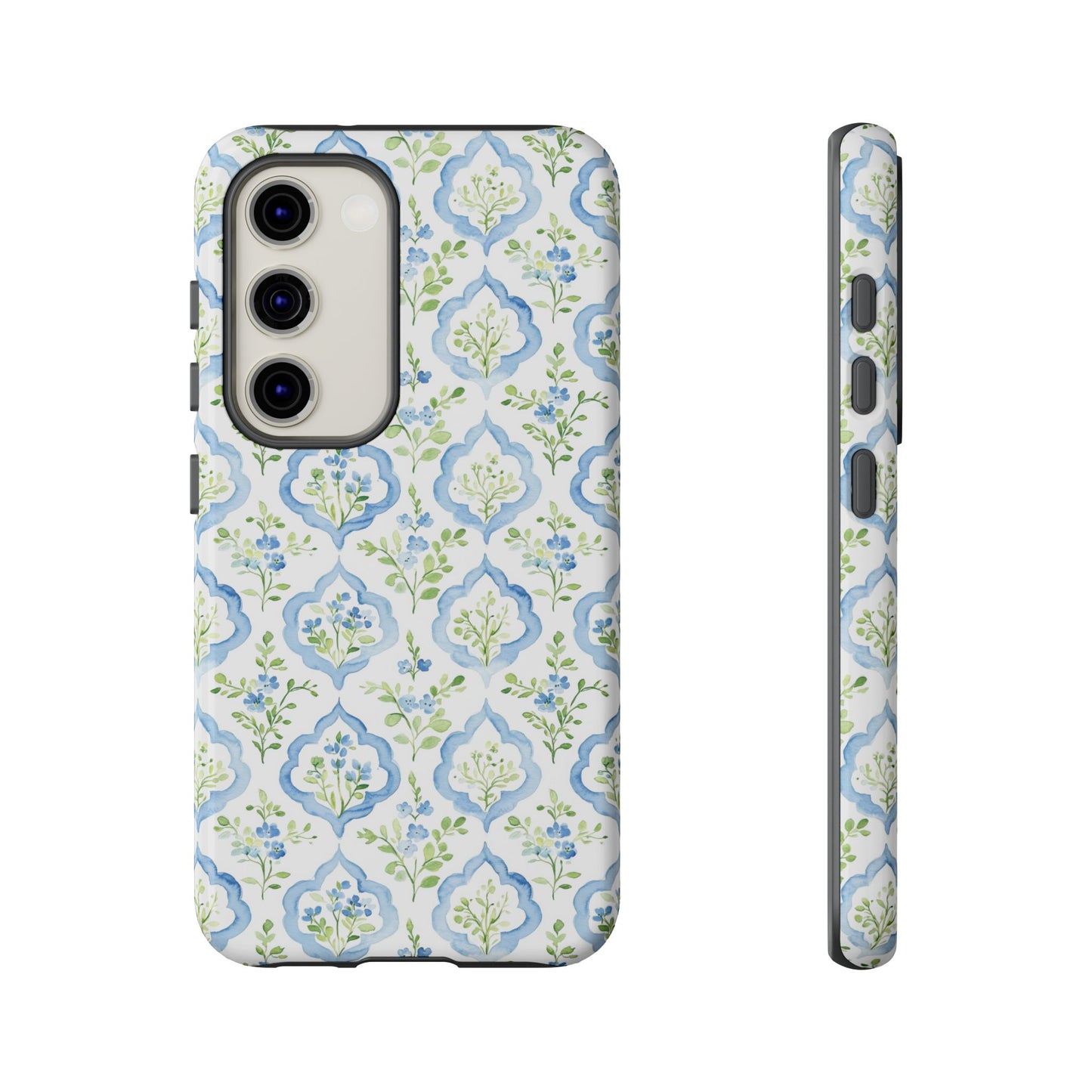 Blue Floral Damask phone case | Tough Case | iPhone 17
