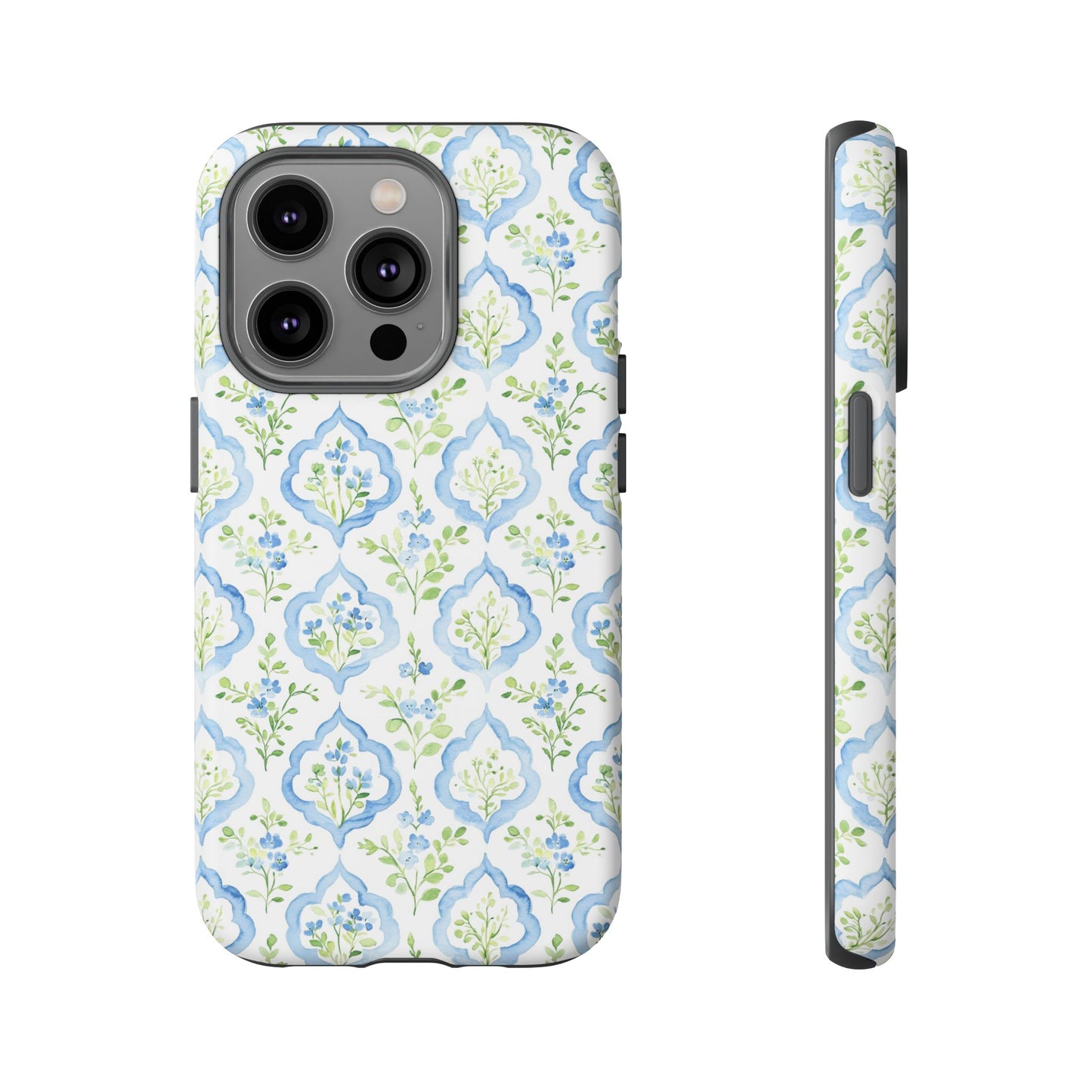Blue Floral Damask phone case | Tough Case | iPhone 17