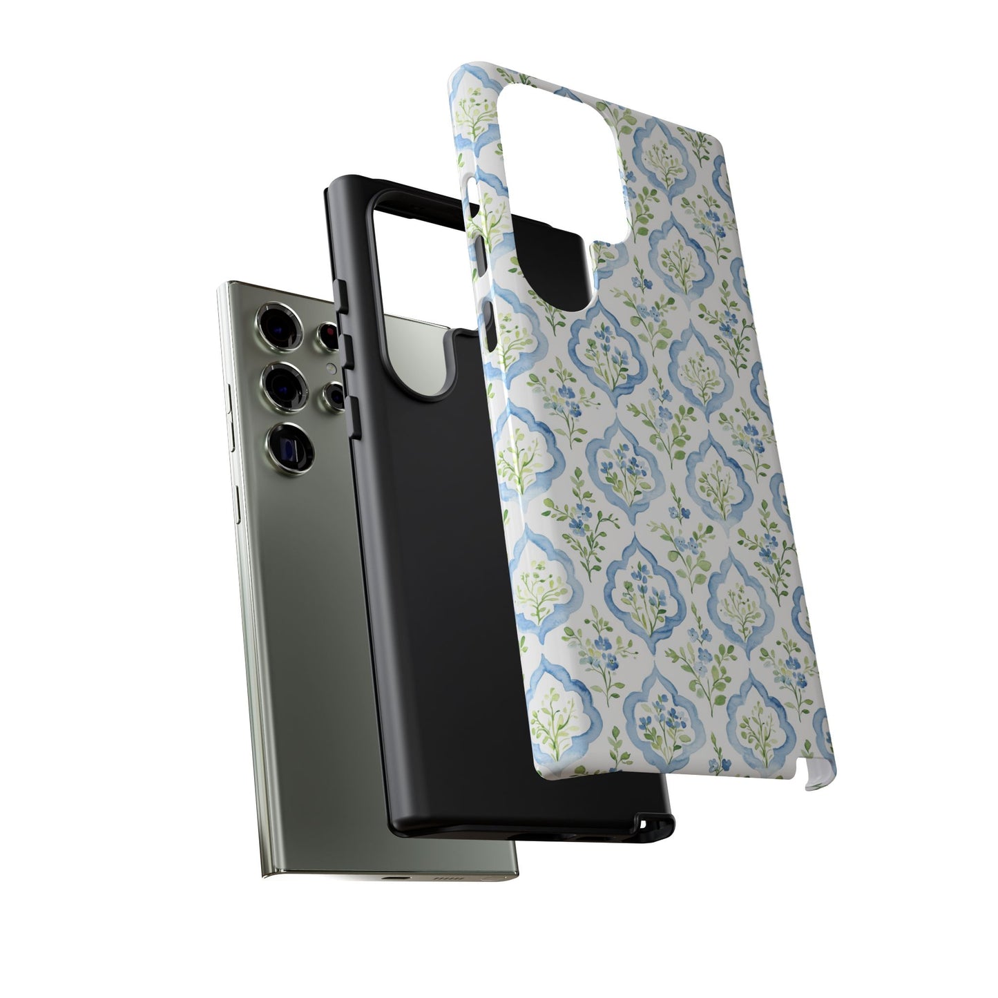Blue Floral Damask phone case | Tough Case | iPhone 17