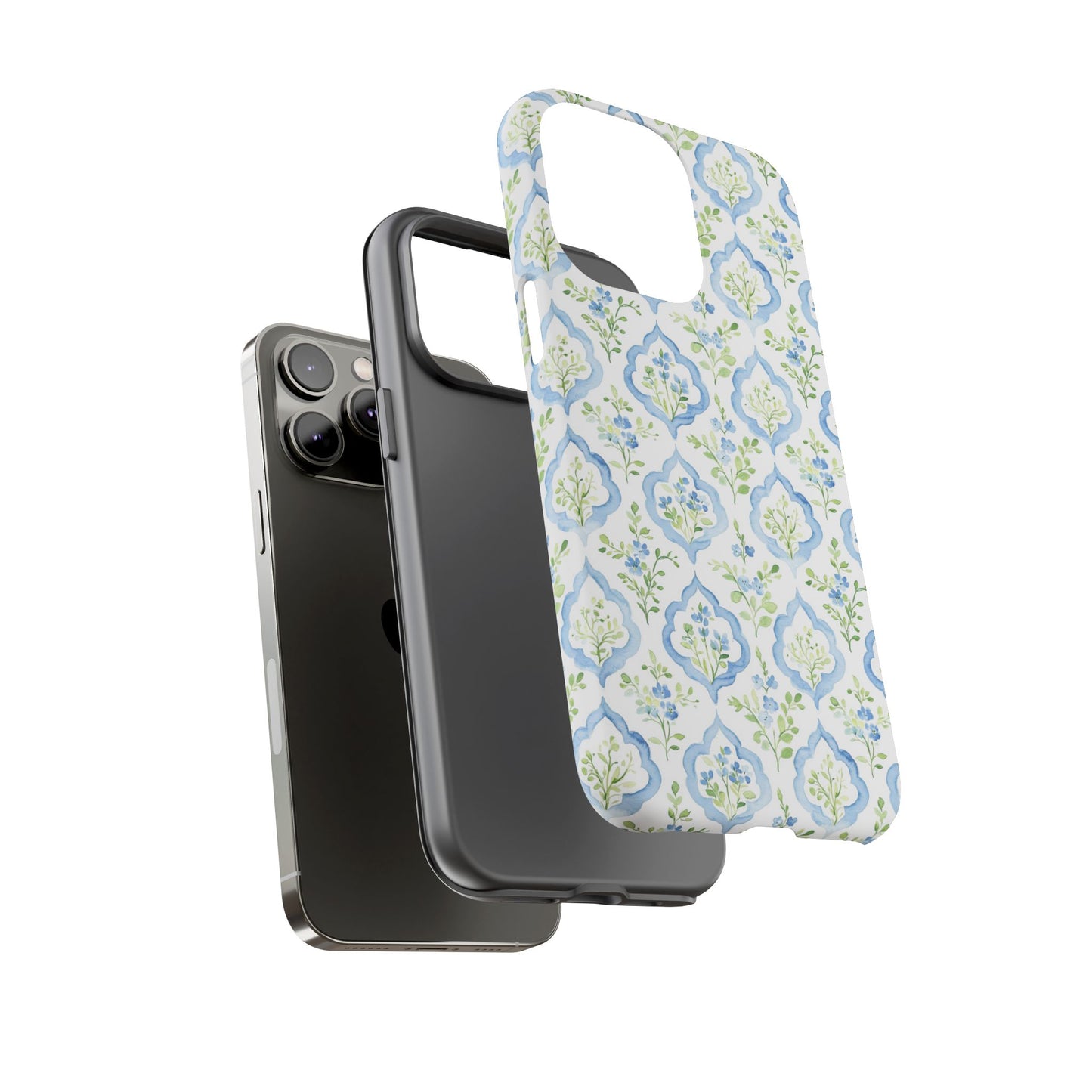 Blue Floral Damask phone case | Tough Case | iPhone 17