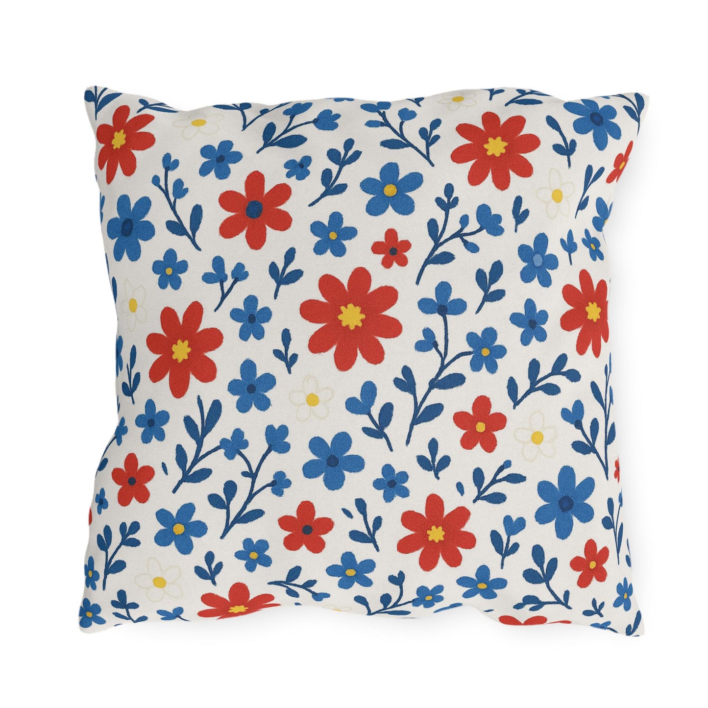Outdoor Throw Pillow, Patriotic Flowers