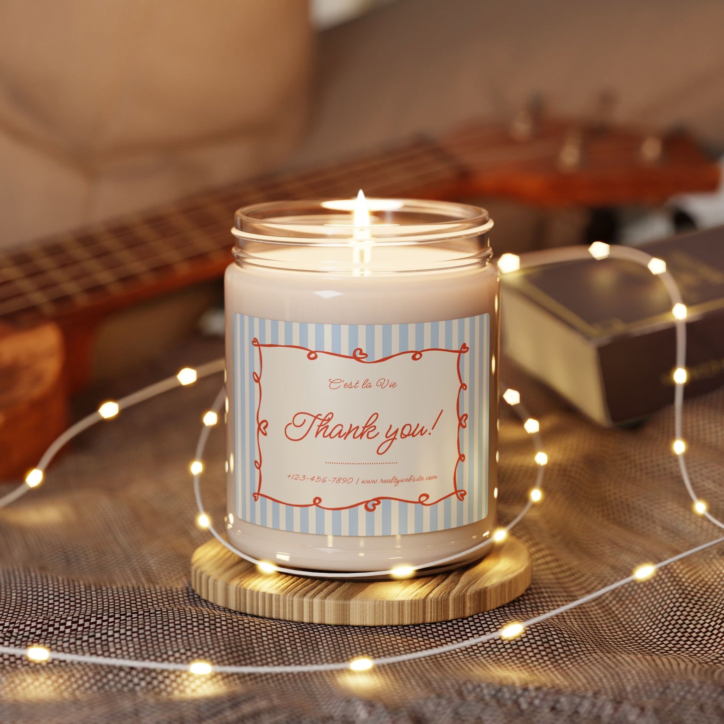 Scented Soy Candle, 9oz —Housewarming Gift Custom Label