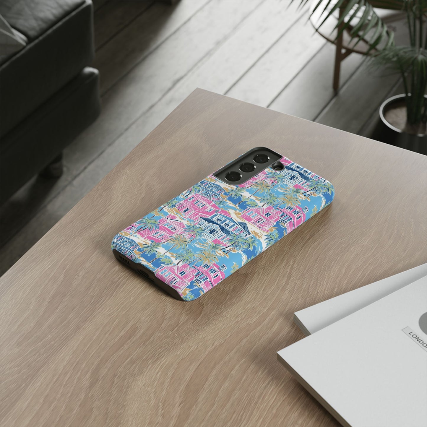 Tropical Beach Houses Tough Case | Palm Tree Coastal Phone Cover | iPhone 17