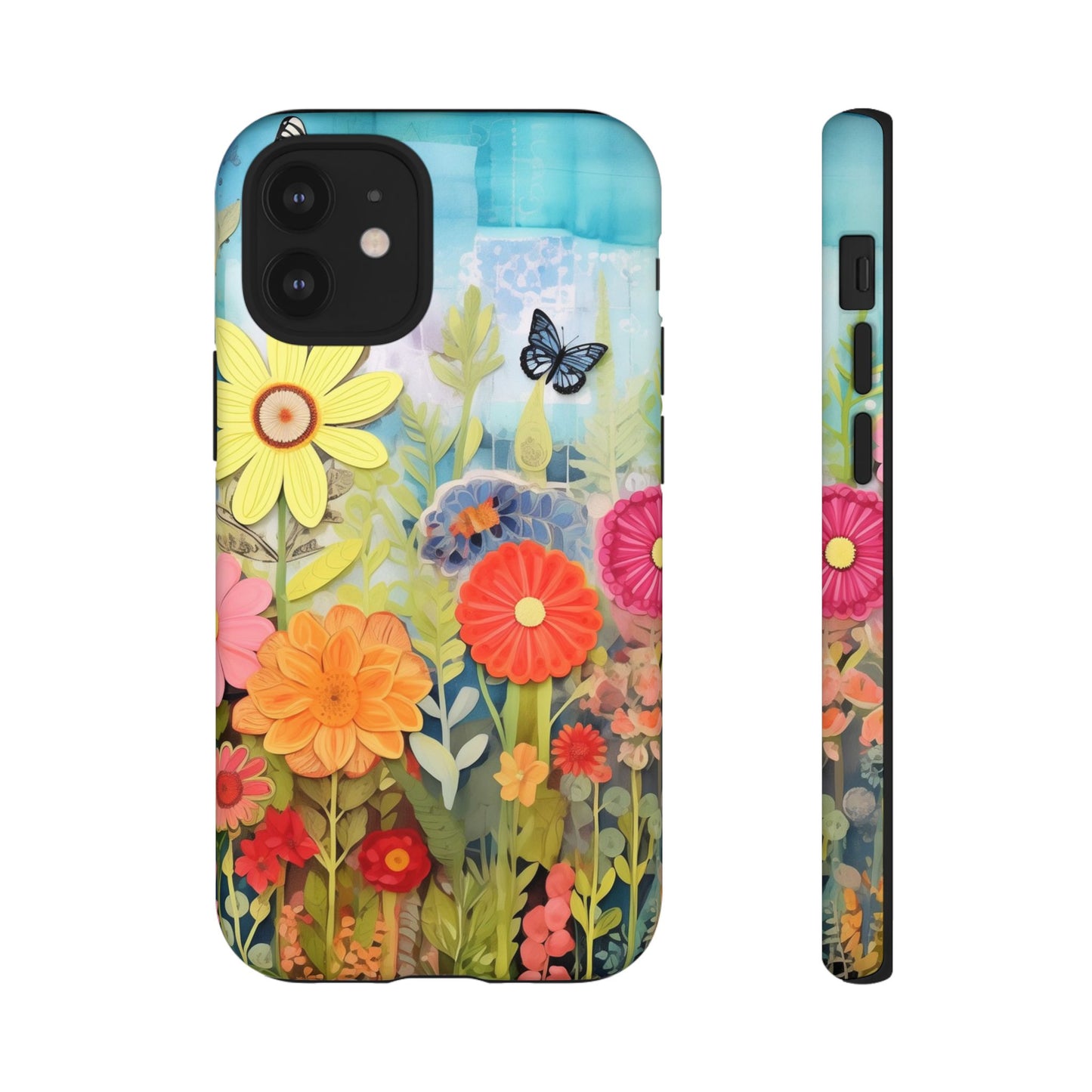 Whimsical Floral Garden phone case | Tough Case | 3d Floral Pattern | iPhone 17