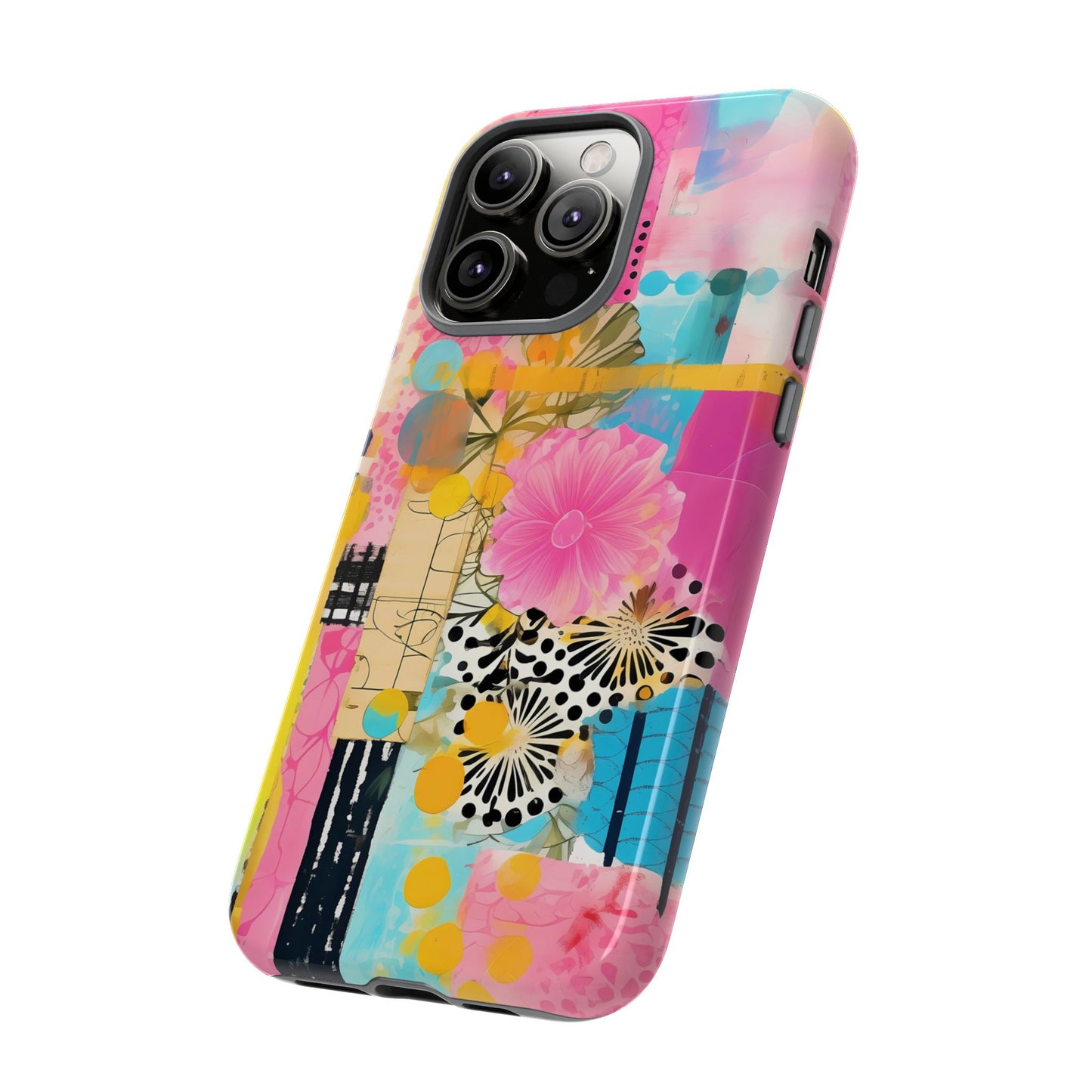 Pink Floral Abstract Phone Case | Tough Cases | iPhone 17
