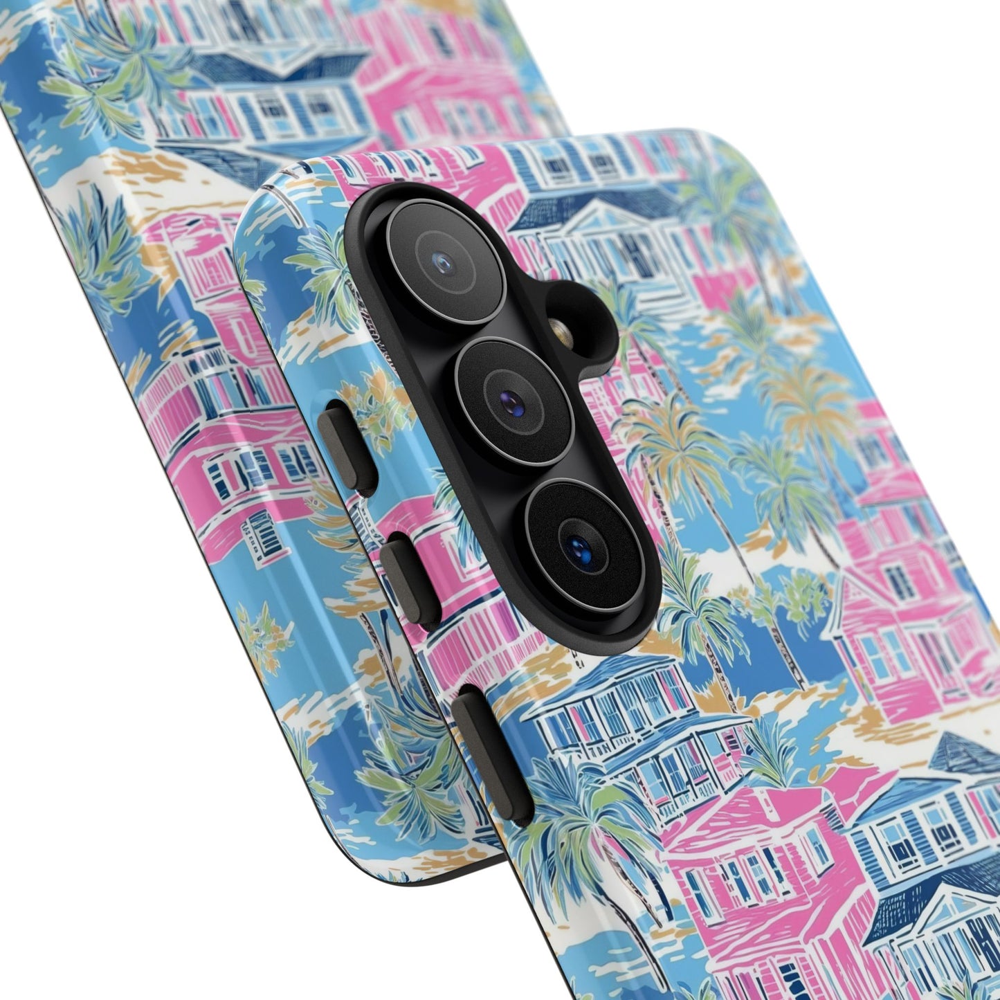 Tropical Beach Houses Tough Case | Palm Tree Coastal Phone Cover | iPhone 17