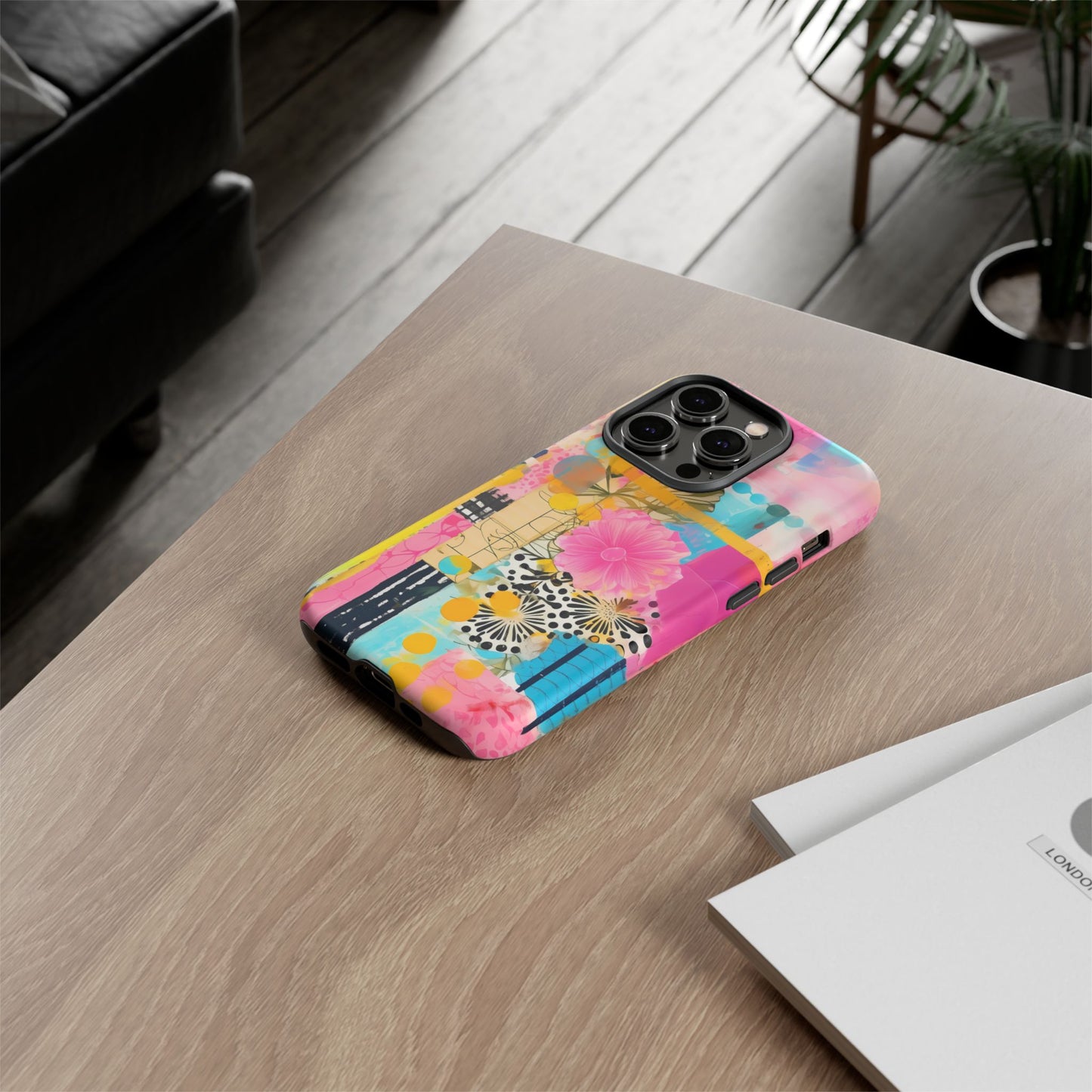 Pink Floral Abstract Phone Case | Tough Cases | iPhone 17