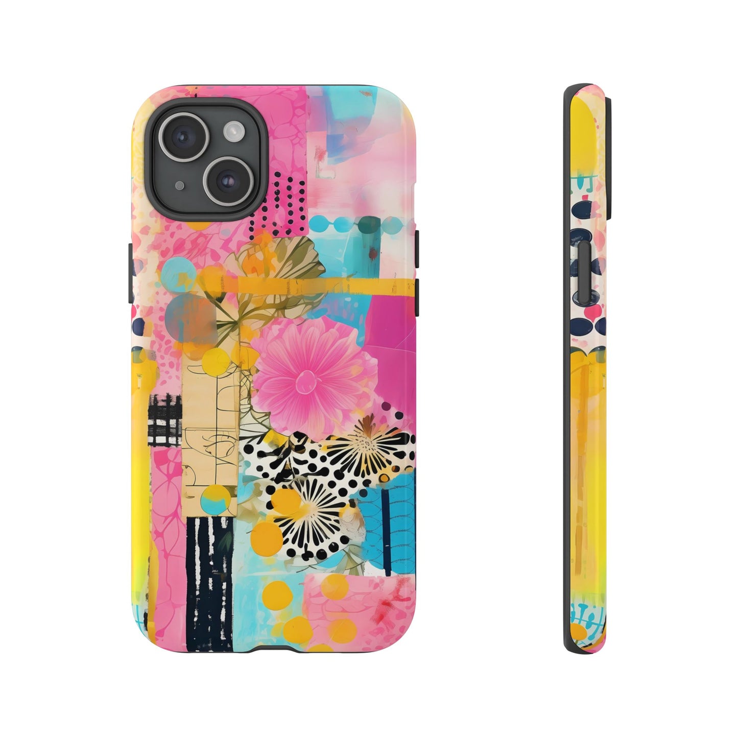 Pink Floral Abstract Phone Case | Tough Cases | iPhone 17