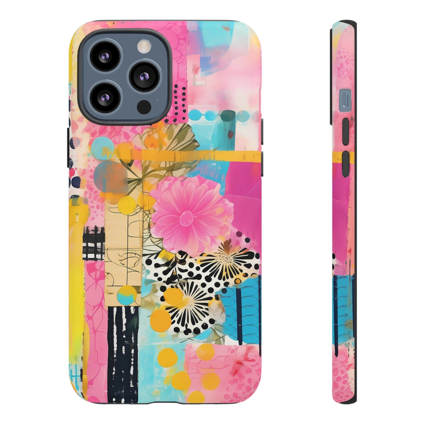 Pink Floral Abstract Phone Case | Tough Cases | iPhone 17