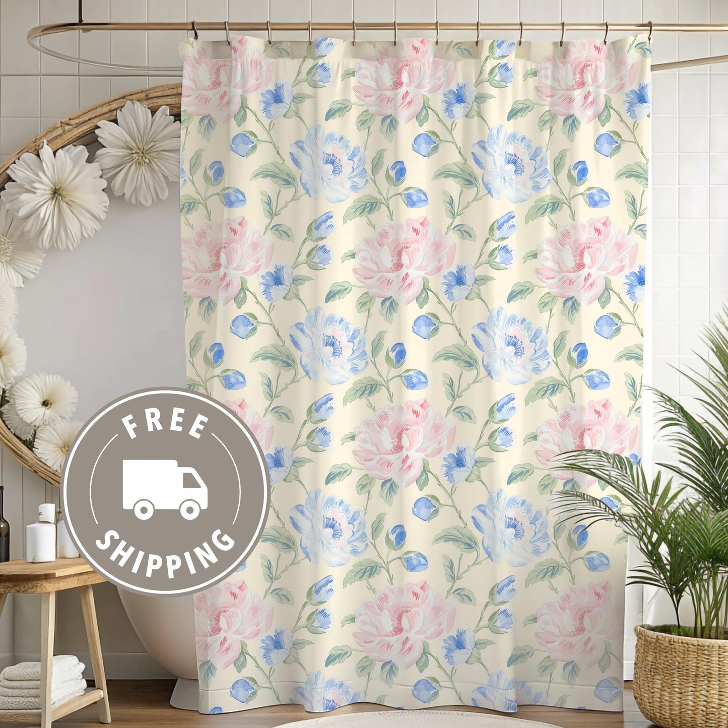 Custom Shower Curtain, Floral