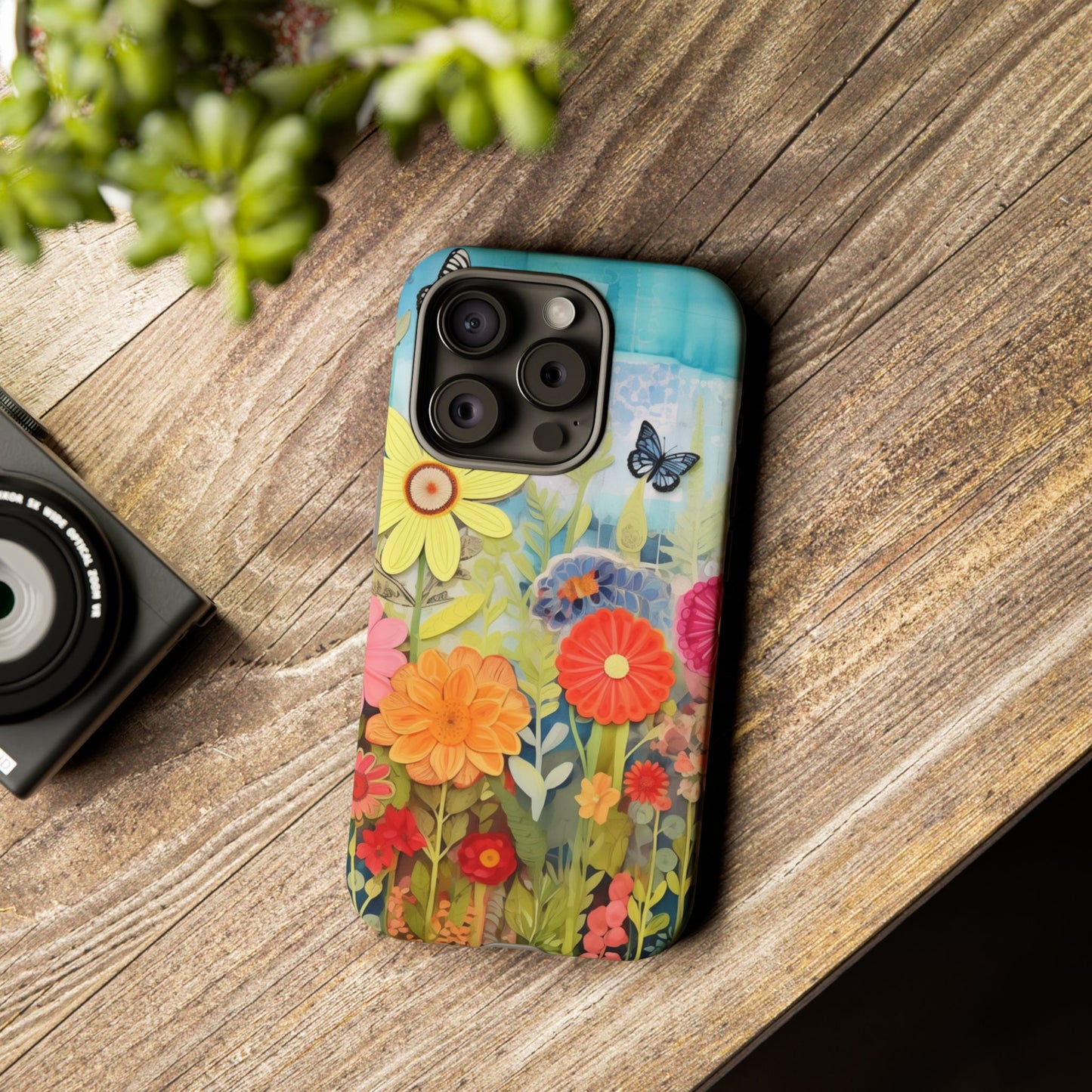 Whimsical Floral Garden phone case | Tough Case | 3d Floral Pattern | iPhone 17