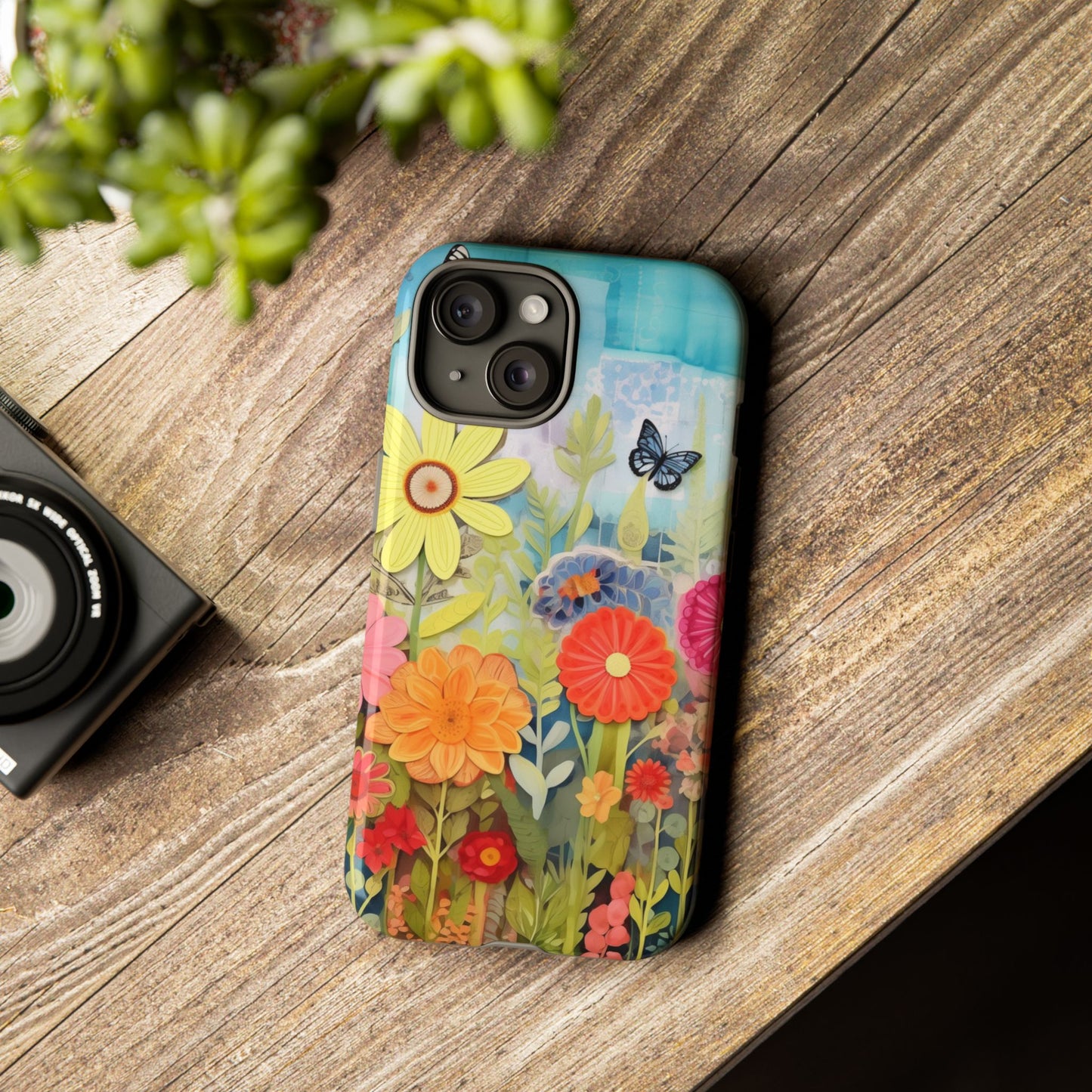 Whimsical Floral Garden phone case | Tough Case | 3d Floral Pattern | iPhone 17