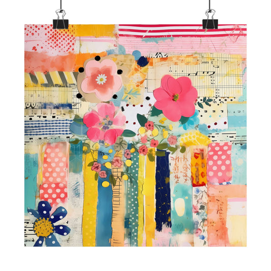 Colorful Abstract Floral Wall Art Poster | Vibrant Wildflower Botanical Print | Boho Modern Home Decor