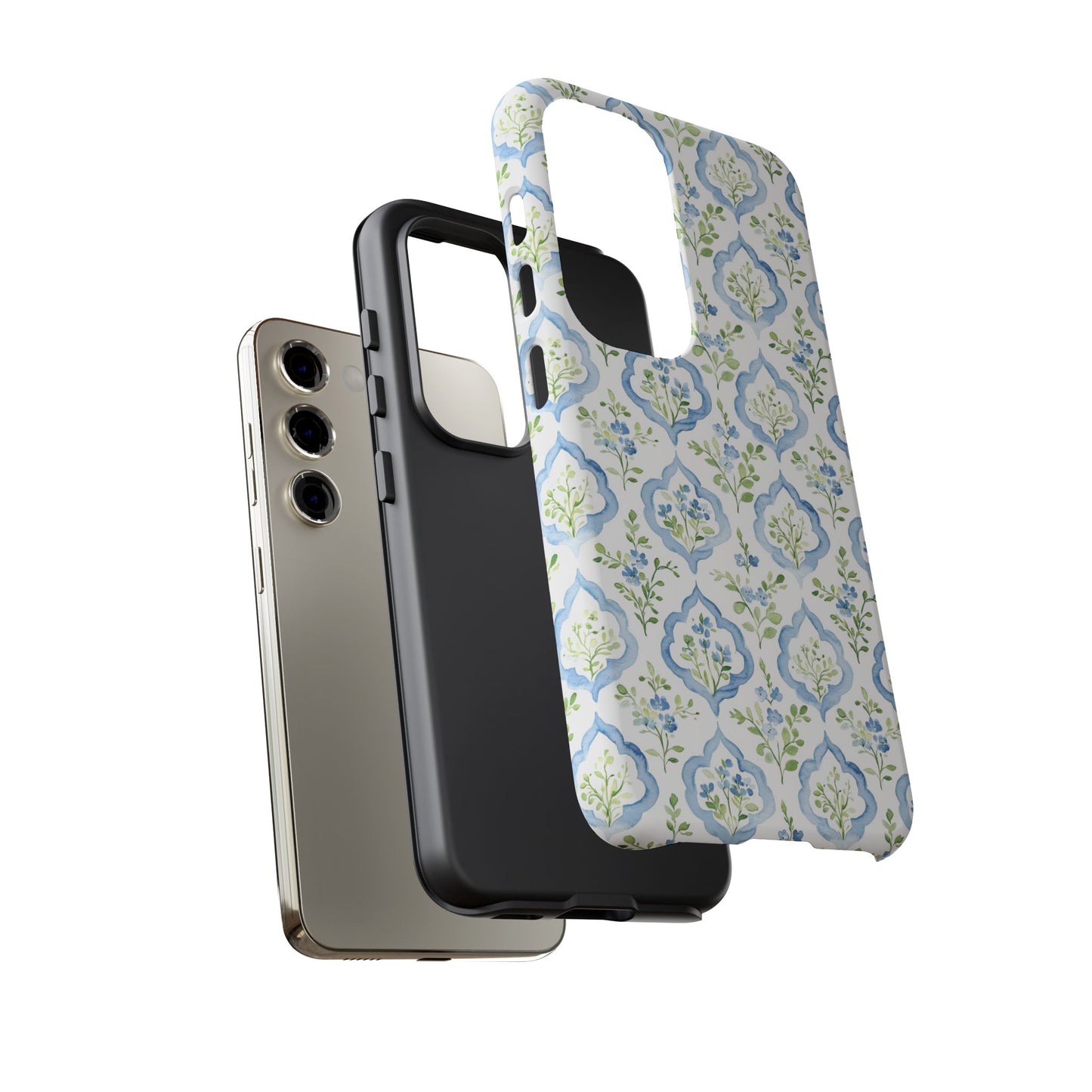 Blue Floral Damask phone case | Tough Case | iPhone 17