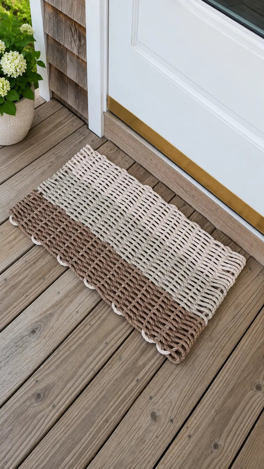 Brown, Tan & Light Tan Ombre Lobster Rope Doormat