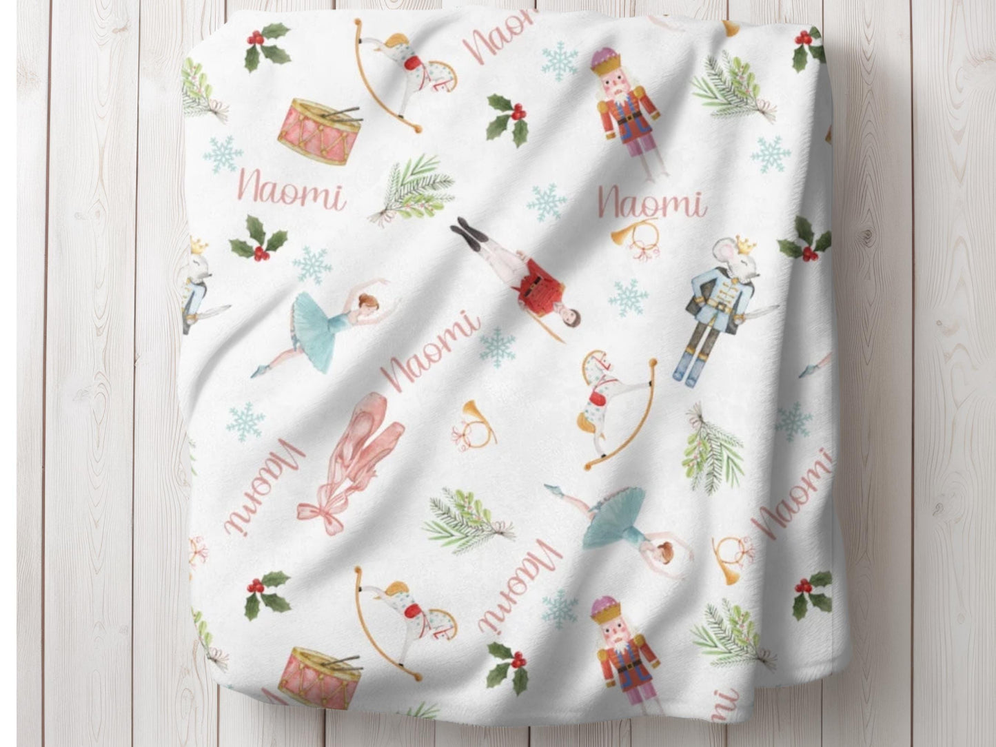 Personalized Christmas Cozy Blanket, Nutcracker
