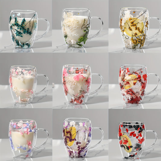 Floral Glass Coffee Mug - Variety