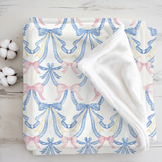 Velveteen Microfiber Blanket - Baby Girl