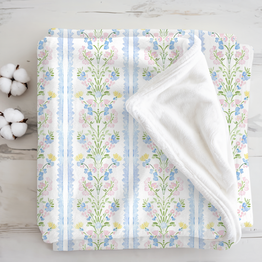 Velveteen Microfiber Blanket - Soft Florals