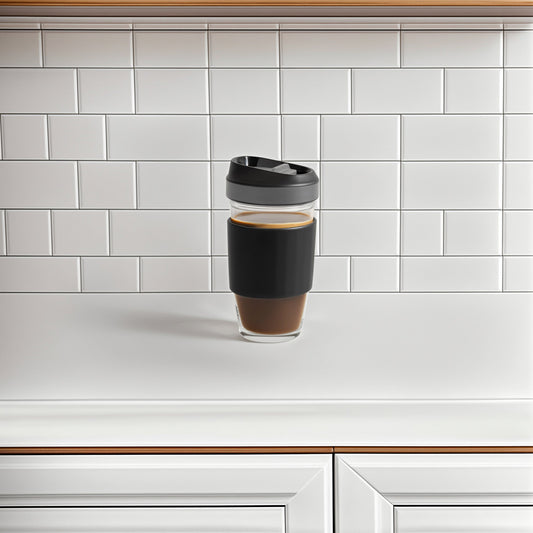 Borosilicate Glass Coffee Cup - Black